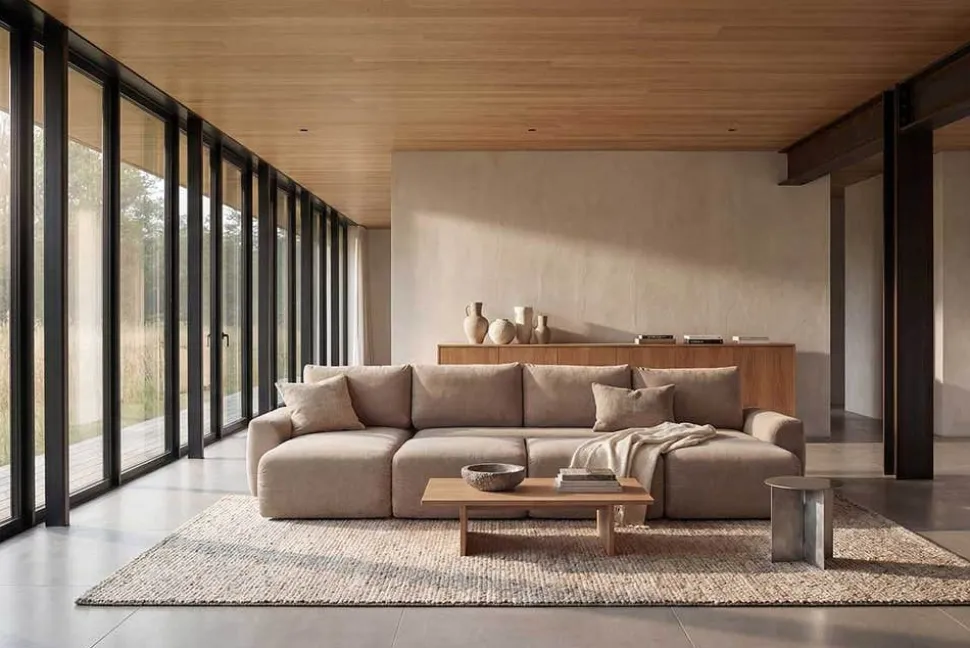Norum Bäddsoffa U-Form | Chunky Armstöd | 417 Esina Mocha
