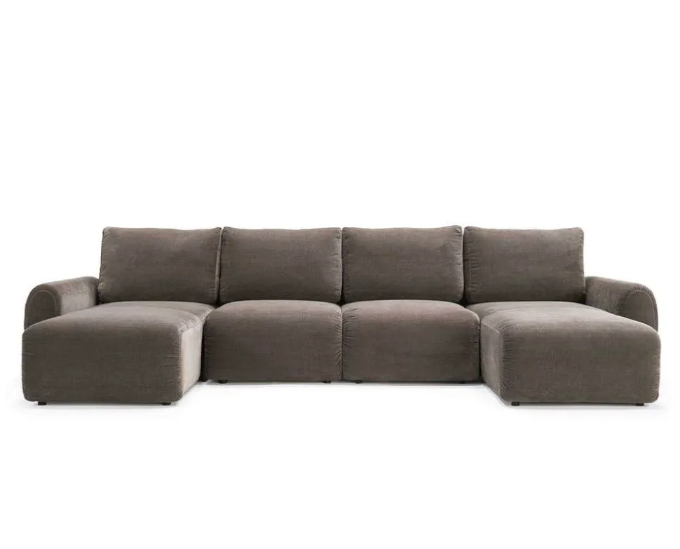 Norum Bäddsoffa U-Form | Curve Armstöd | 411 Esina Cedar Brown
