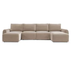 Norum Bäddsoffa U-Form | Curve Armstöd | 417 Esina Mocha