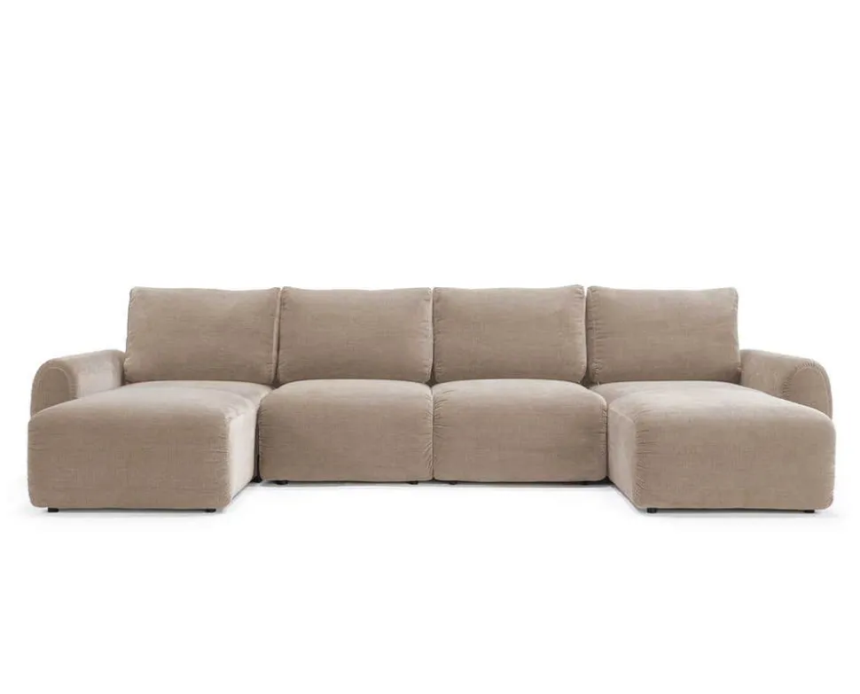 Norum Bäddsoffa U-Form | Curve Armstöd | 417 Esina Mocha