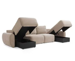 Norum Bäddsoffa U-Form | Curve Armstöd | 417 Esina Mocha