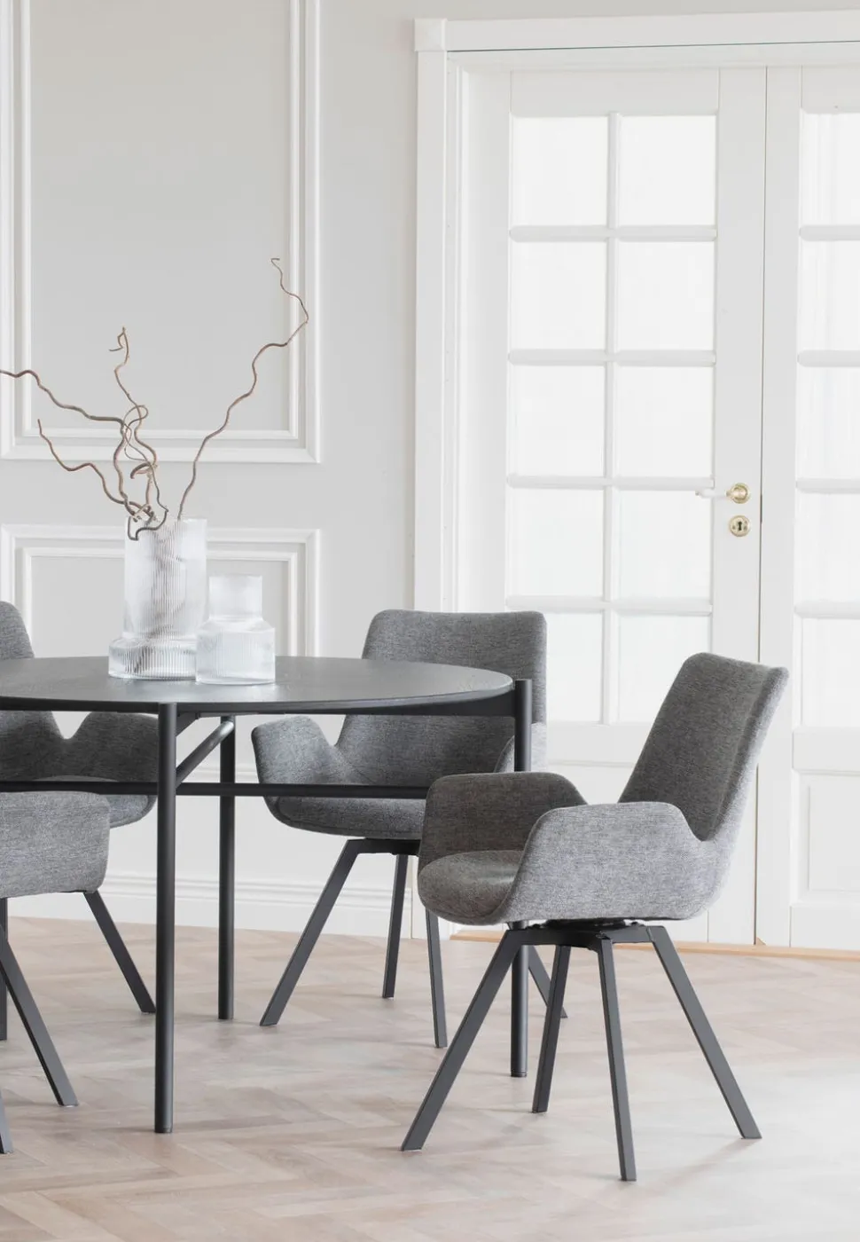 Norwell Karmstol m Snurr | Grå