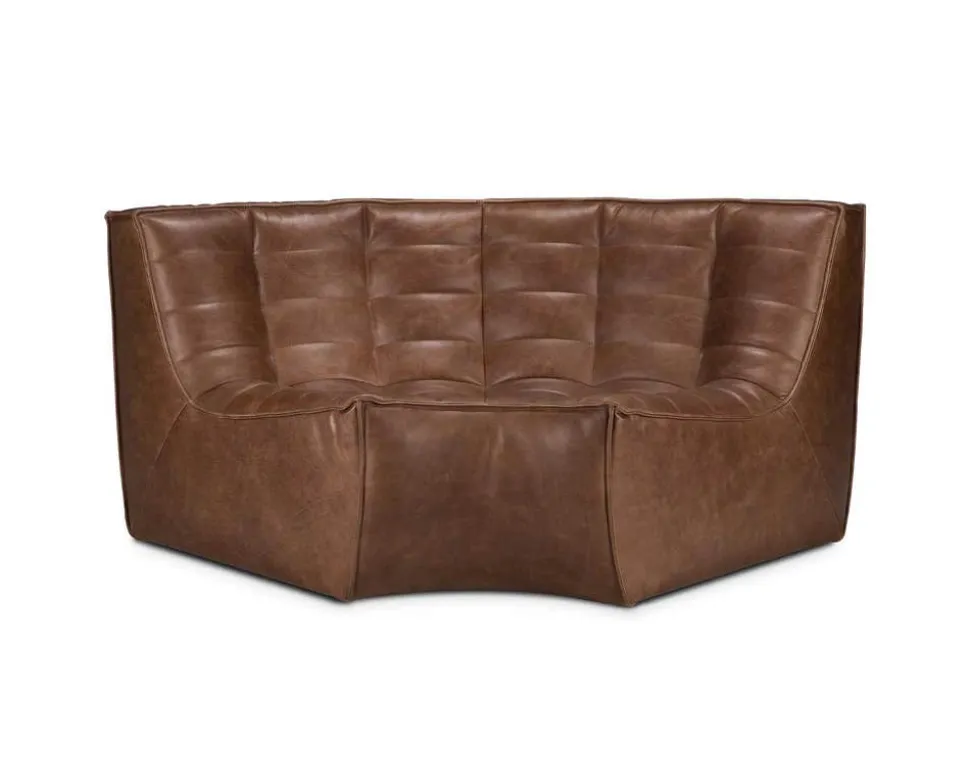 N701 Soffa 90° Runt Hörn | Läder Chestnut