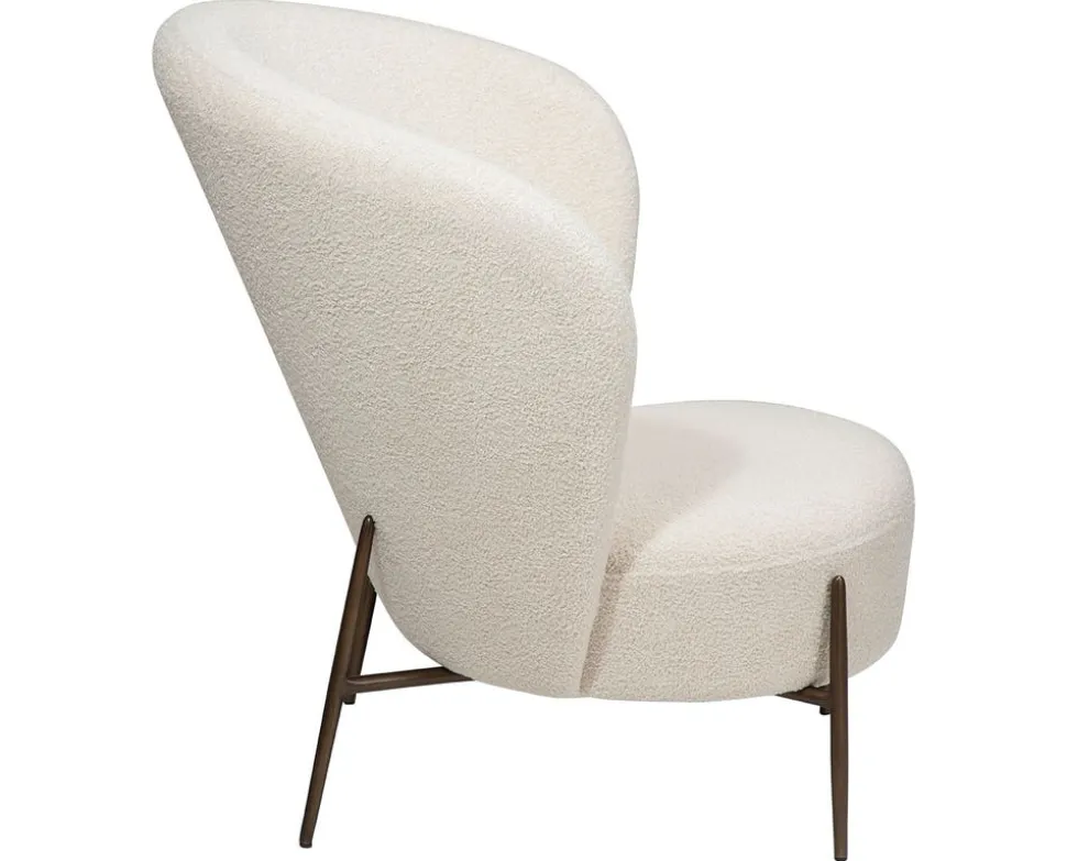 Orbit Loungestol | Dove RPES Bouclé | Antik mässing