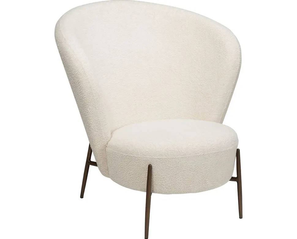 Orbit Loungestol | Dove RPES Bouclé | Antik mässing