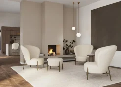 Orbit Loungestol | Frosted Almond | Antik mässing