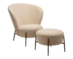 Orbit Loungestol | Frosted Almond | Antik mässing
