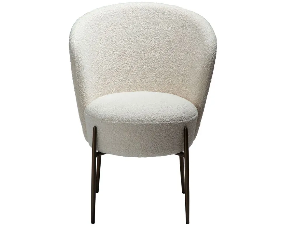Orbit Stol | Dove RPES Bouclé | Antik mässing