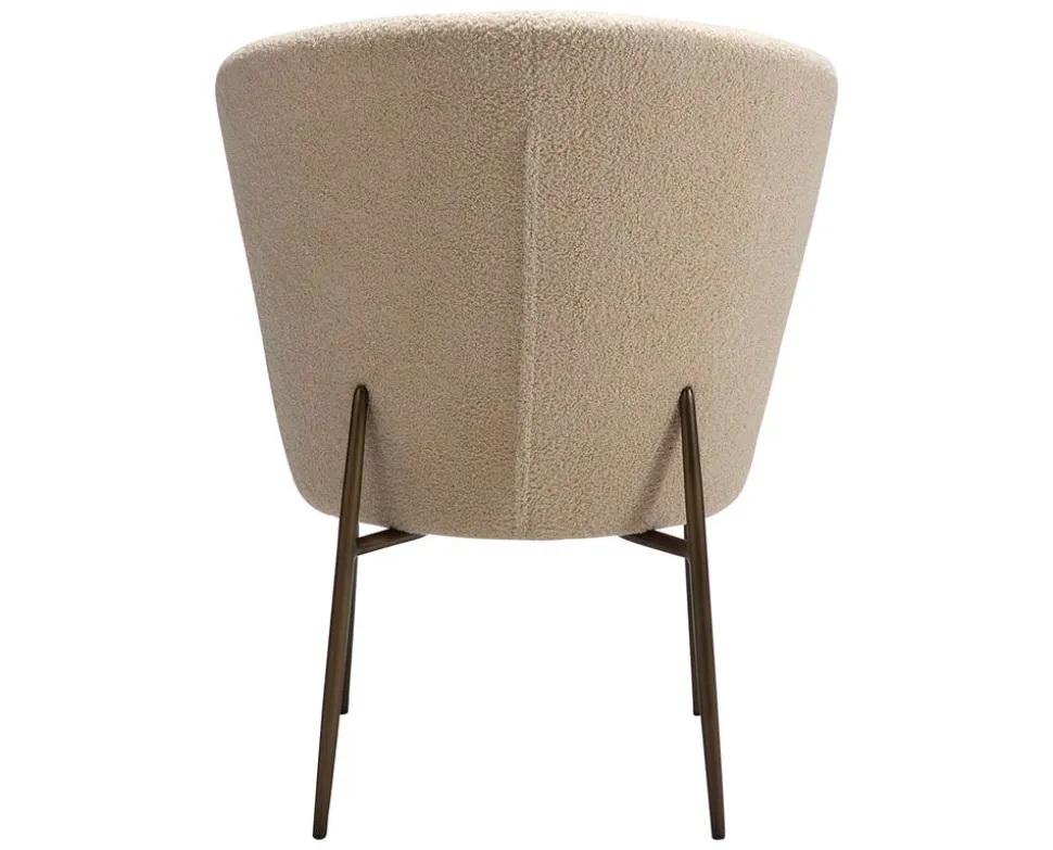 Orbit Stol | Frosted Almond RPES Bouclé | Antik mässing