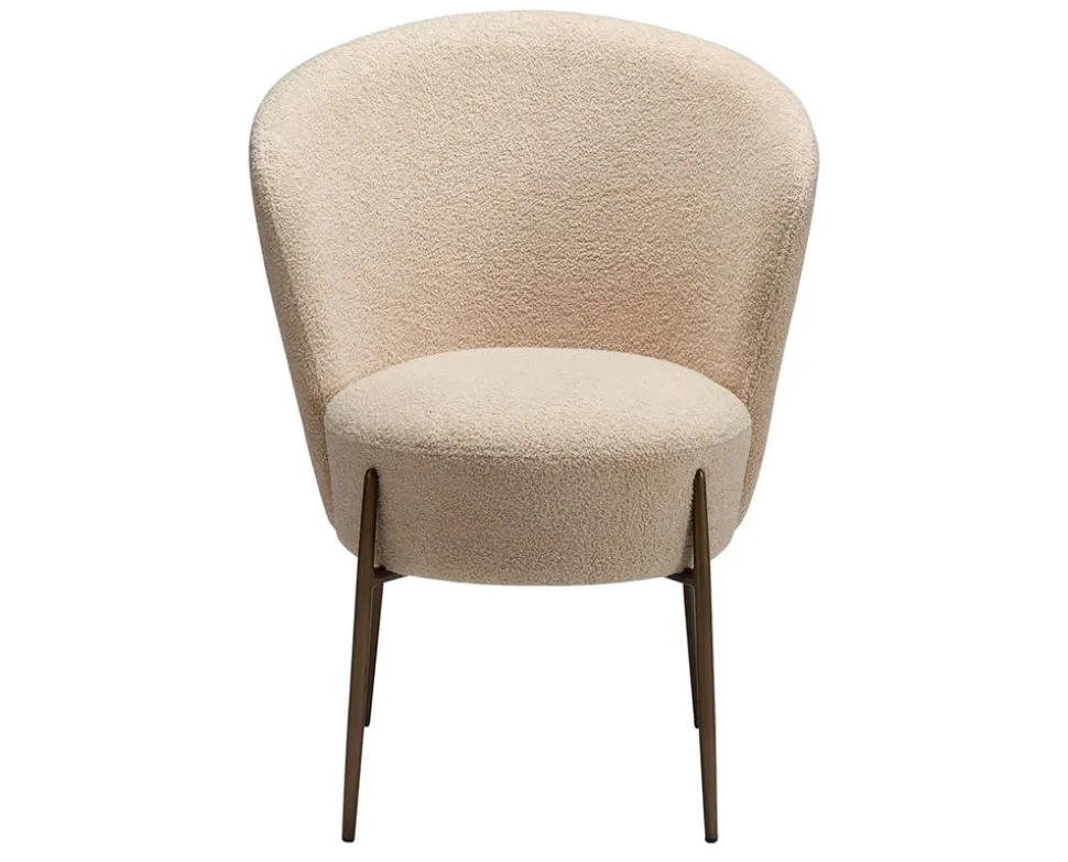 Orbit Stol | Frosted Almond RPES Bouclé | Antik mässing