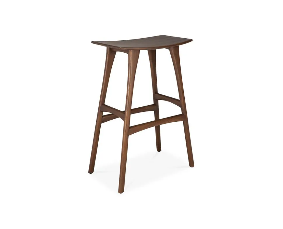 Osso Barpall Hög | Brunlackad Teak
