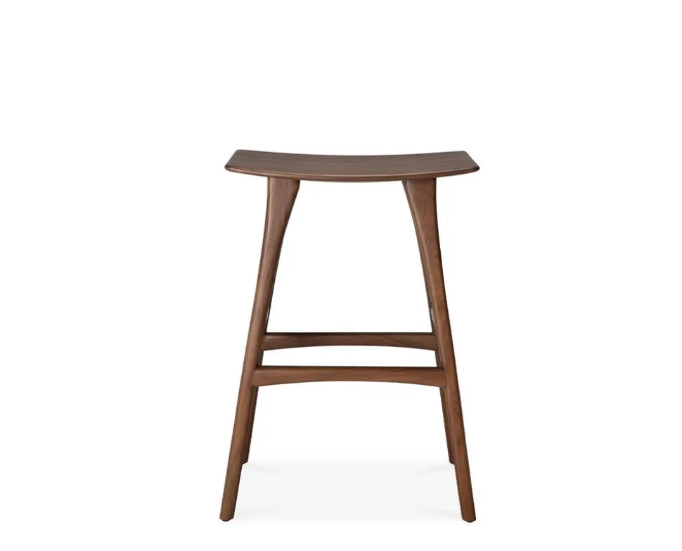 Osso Barpall Hög | Brunlackad Teak