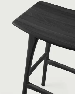 Osso Barpall Hög | Svartlackad Ek