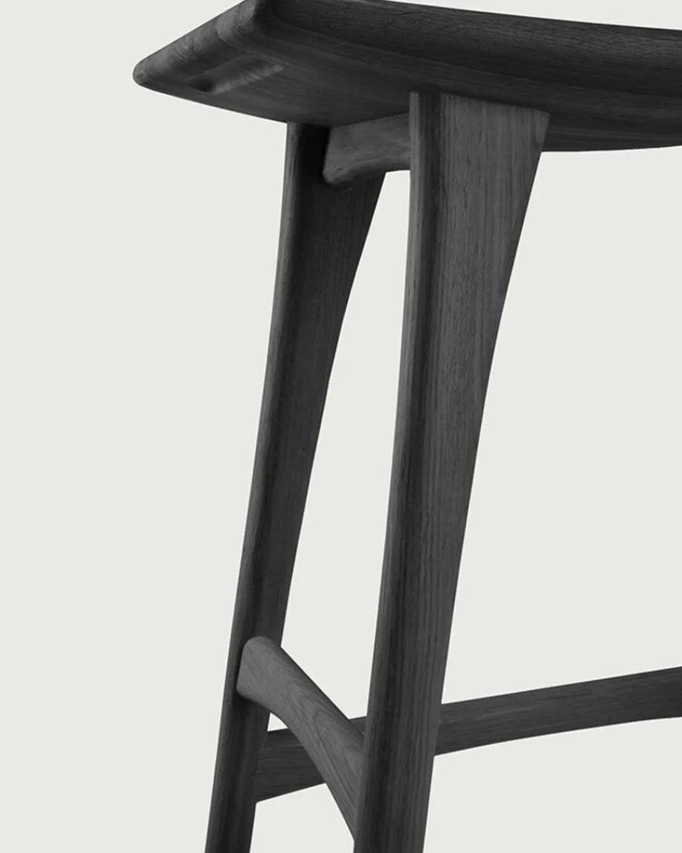 Osso Barpall Hög | Svartlackad Ek