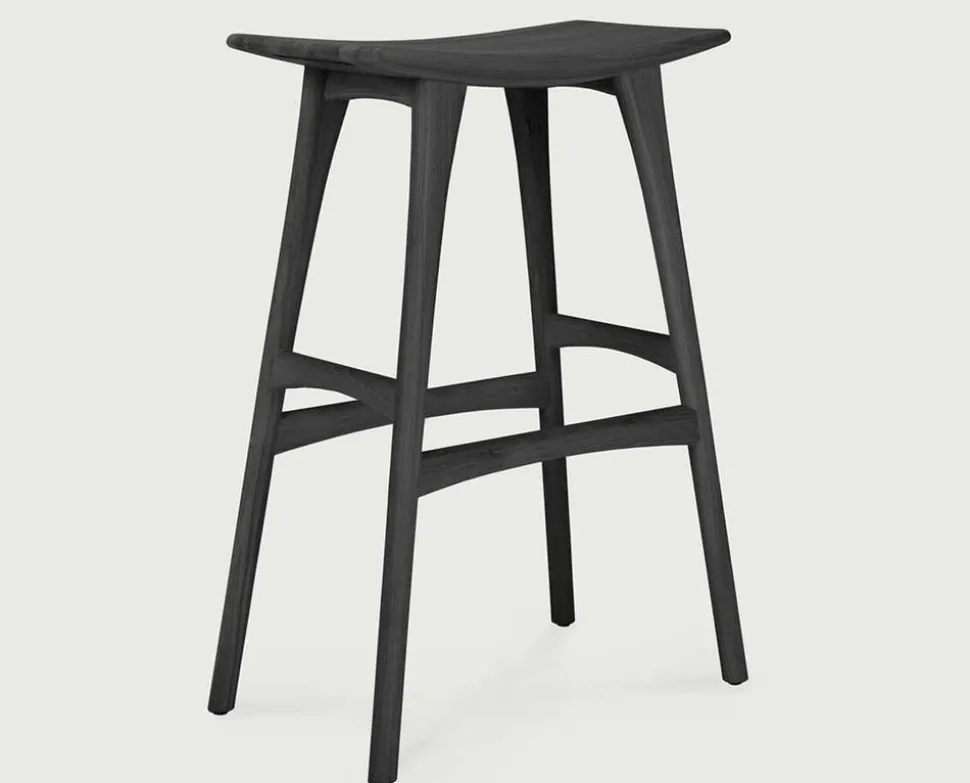 Osso Barpall Hög | Svartlackad Ek