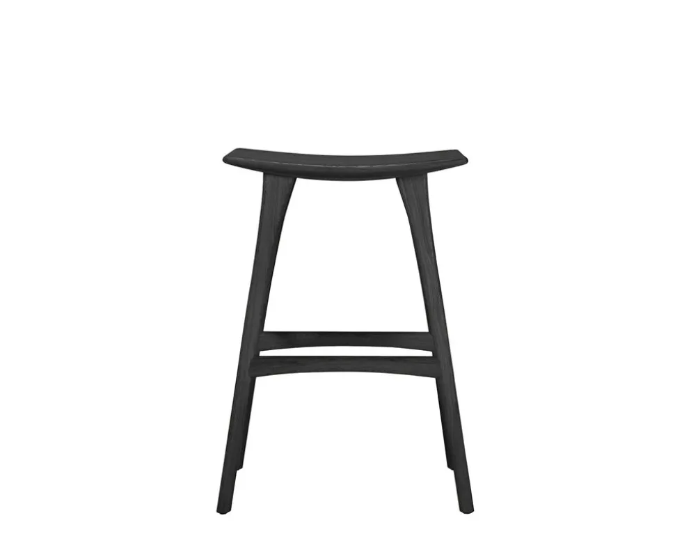Osso Barpall Hög | Svartlackad Ek