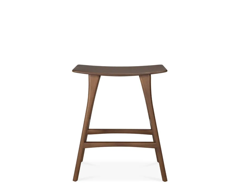 Osso Barpall Låg | Brunlackad Teak