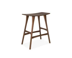 Osso Barpall Låg | Brunlackad Teak