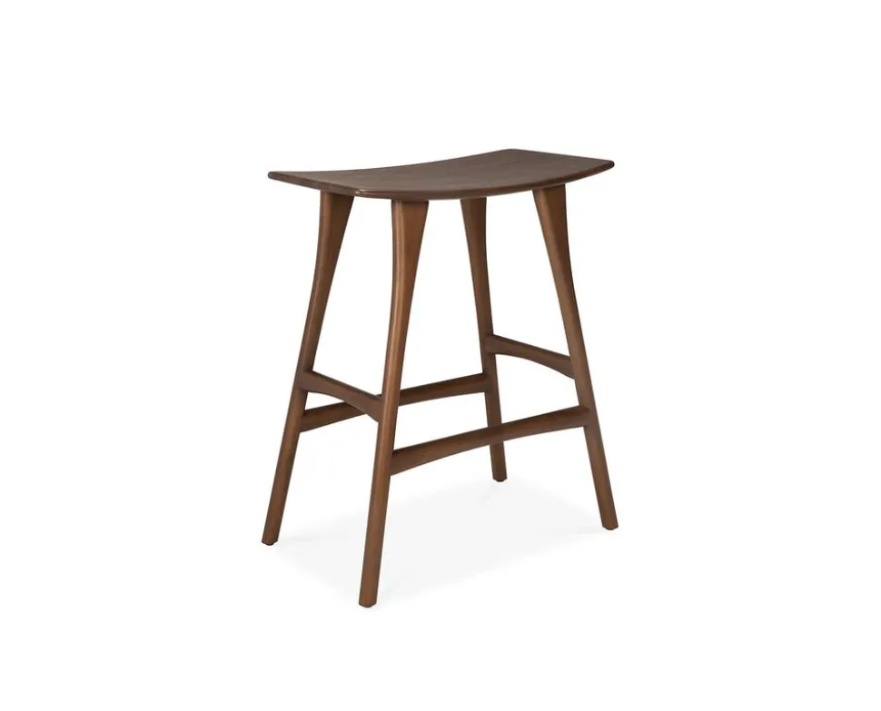 Osso Barpall Låg | Brunlackad Teak