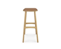 Osso Barpall Låg | Lackad Ek | Läder Cognac