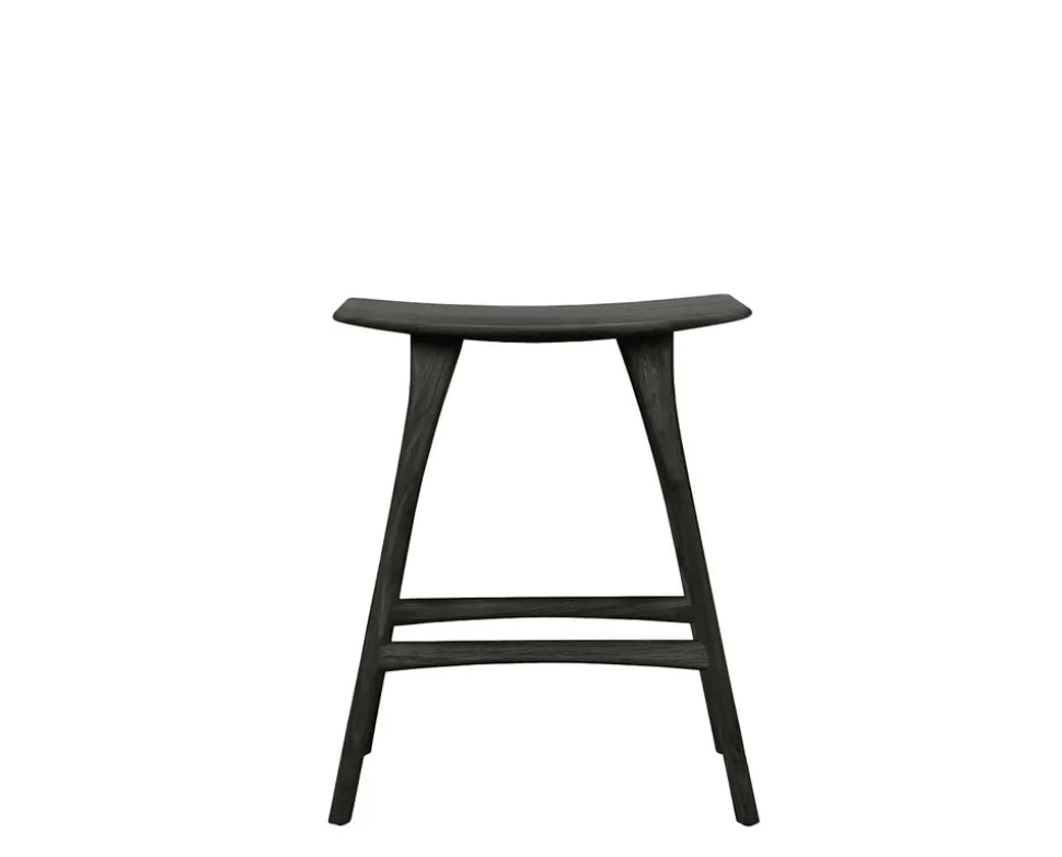 Osso Barpall Låg | Svartlackad Ek