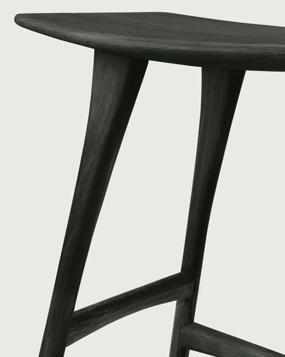 Osso Barpall Låg | Svartlackad Ek