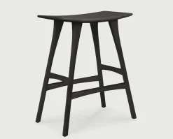 Osso Barpall Låg | Svartlackad Ek