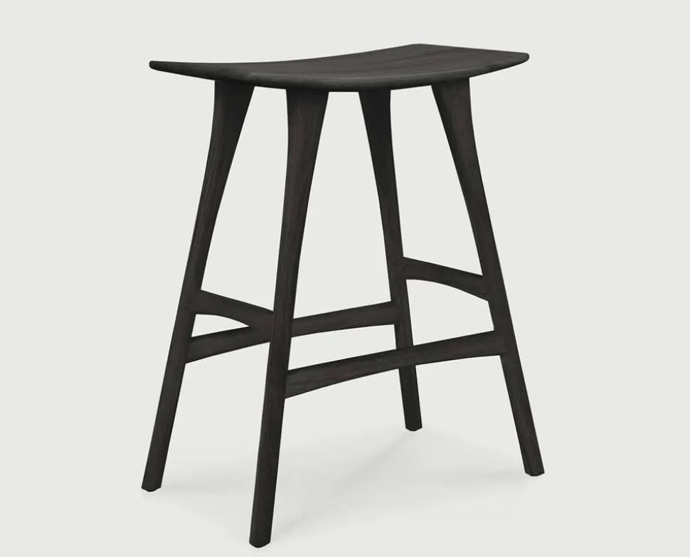 Osso Barpall Låg | Svartlackad Ek