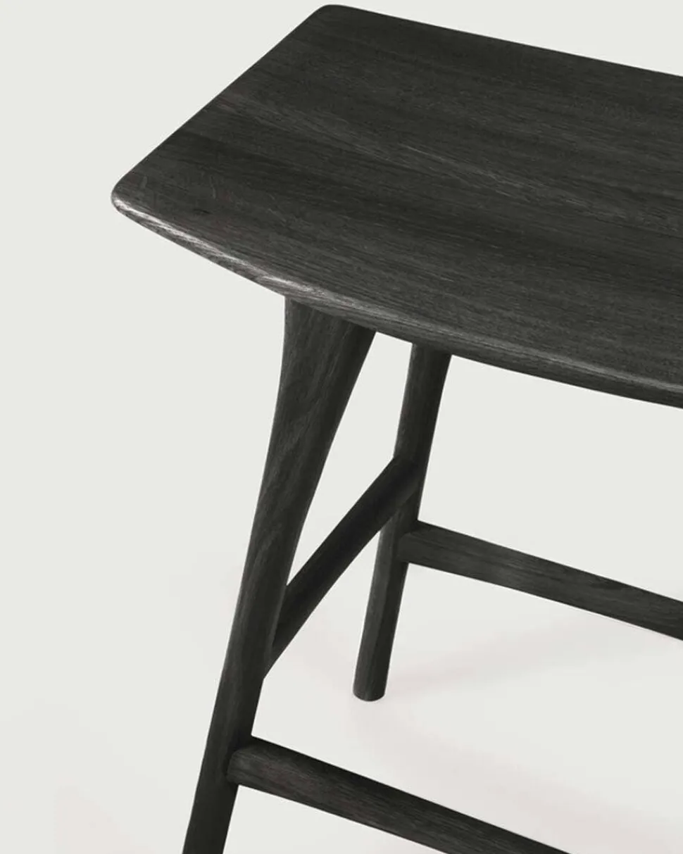 Osso Barpall Låg | Svartlackad Ek