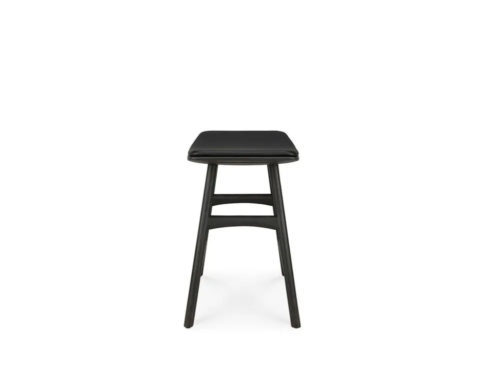 Osso Pall | Svartlackad Ek | Svart Läder