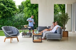 Peacock Loungefåtölj Teak | Dark Green Mix