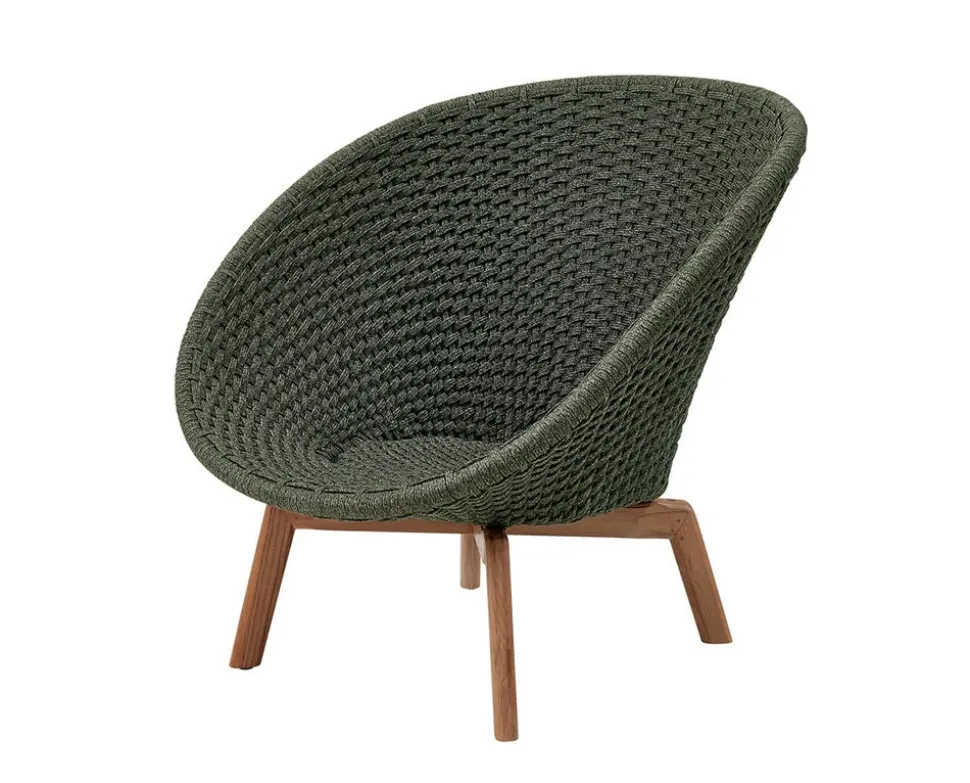 Peacock Loungefåtölj Teak | Dark Green Mix