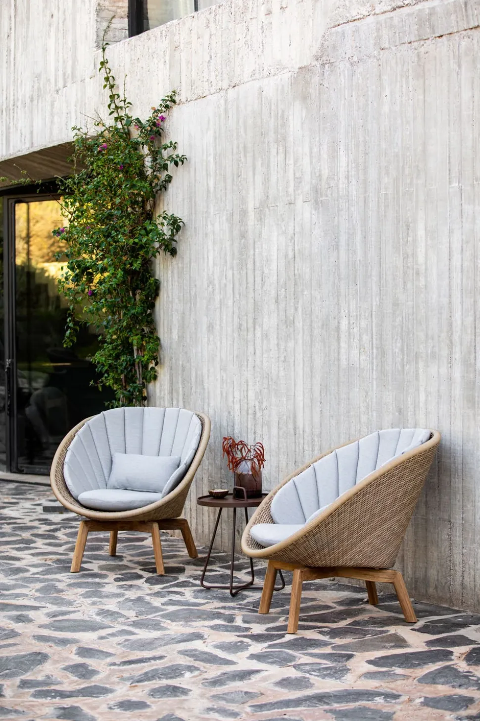 Peacock Loungefåtölj Teak | Dark Green Mix