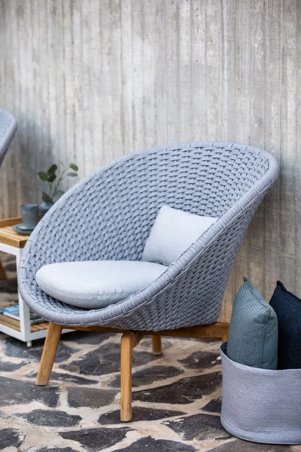 Peacock Loungefåtölj Teak | Grey/Light Grey