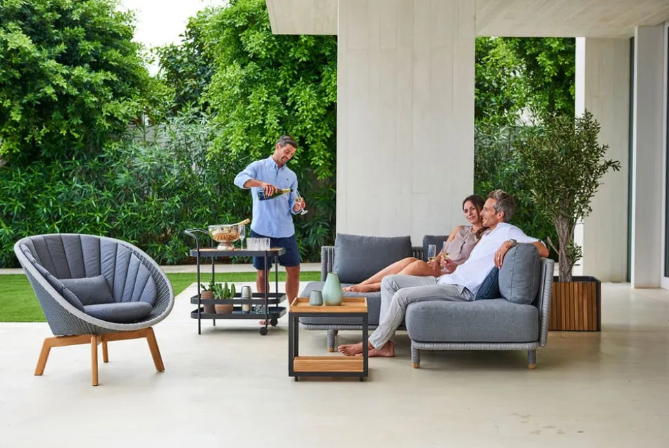 Peacock Loungefåtölj Teak | Grey/Light Grey