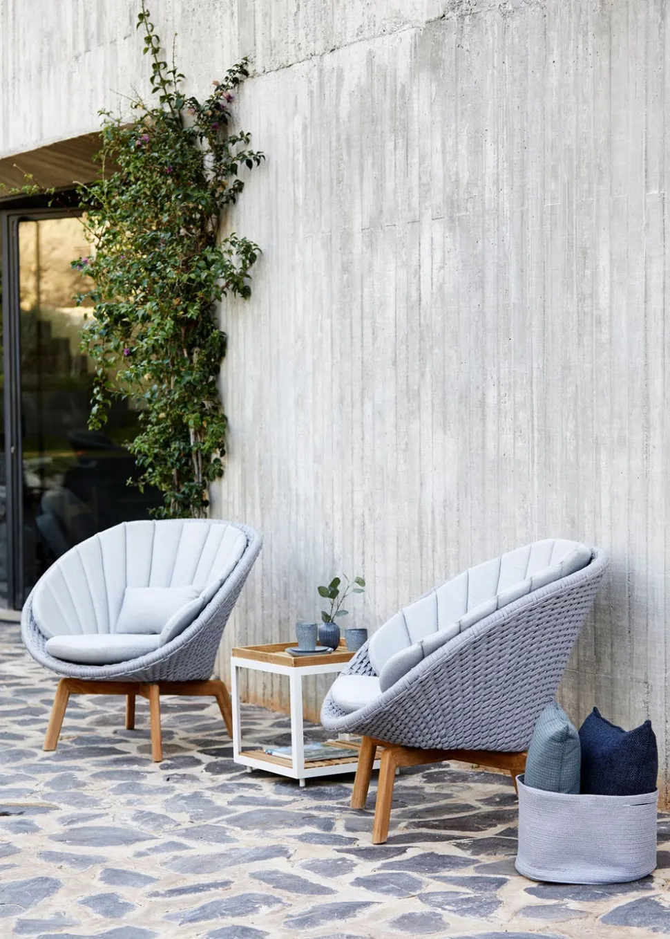 Peacock Loungefåtölj Teak | Grey/Light Grey