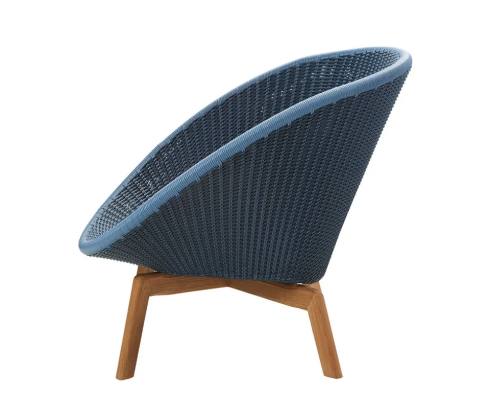 Peacock Loungefåtölj Teak | Midnight/Dusty Blue