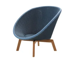 Peacock Loungefåtölj Teak | Midnight/Dusty Blue
