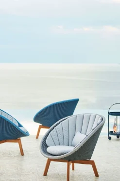 Peacock Loungefåtölj Teak | Midnight/Dusty Blue