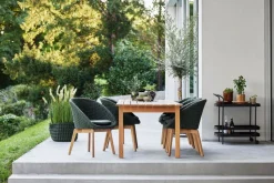 Peacock Stol | Teak | Dark Green Mix