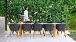 Peacock Stol | Teak | Dark Green Mix