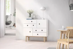 Peep B1 Byrå | Grå/Vitpigmenterad Ek
