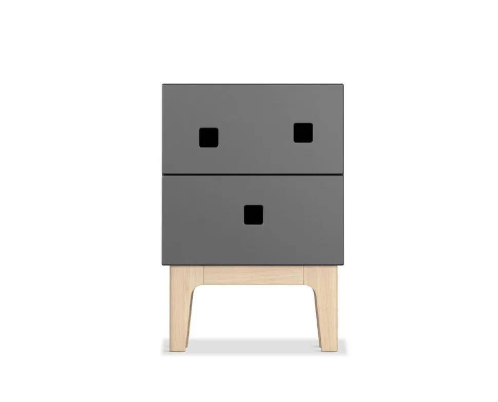 Peep S1 Sängbord | Grå/Vitpigmenterad Ek