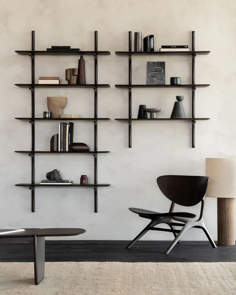 PI Vägghylla Brunlack | 3 Hyllplan