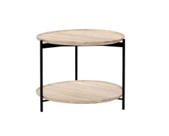 Plateau Soffbord Ø58 Hylla | Vitbetsad Ask