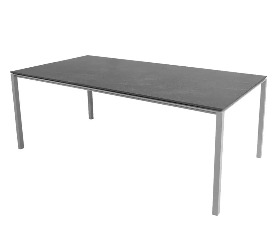 Pure Matbord 200x100 | Light Grey/Fossil Black