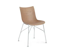 P/Wood Stol | Ljus ask, Krom