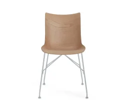 P/Wood Stol | Ljus ask, Krom