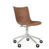 P/Wood Stol med hjul | Dark Wood / Chrome