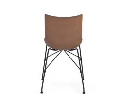 P/Wood Stol | Mörk bokfanér, Svart